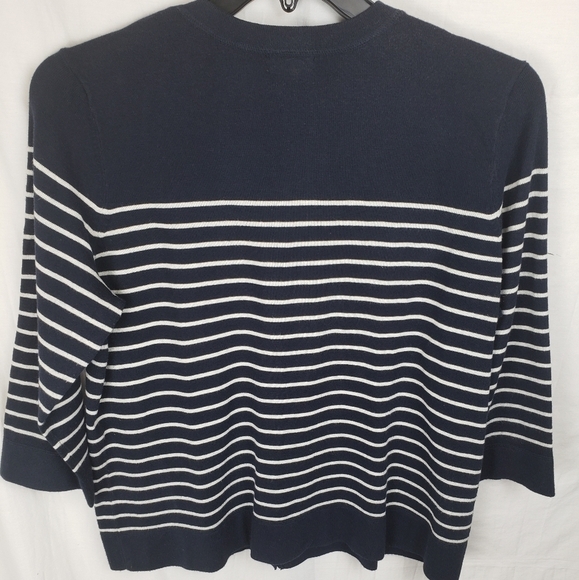 Eddie Bauer Blue and White Striped Cardigan Sz XL - Picture 5 of 8